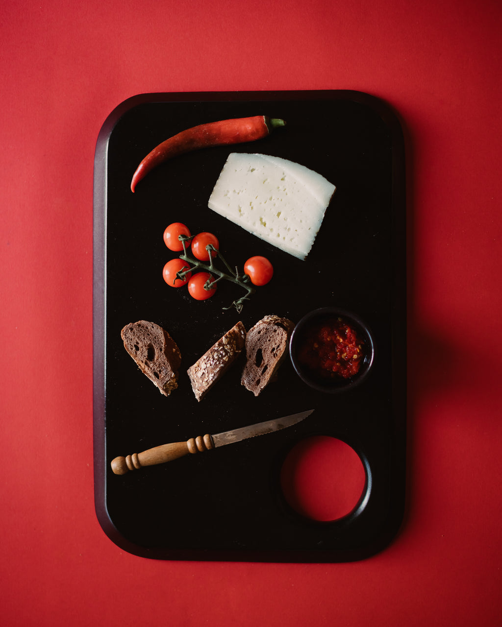 Black Serving Platter — Wide Rectangle